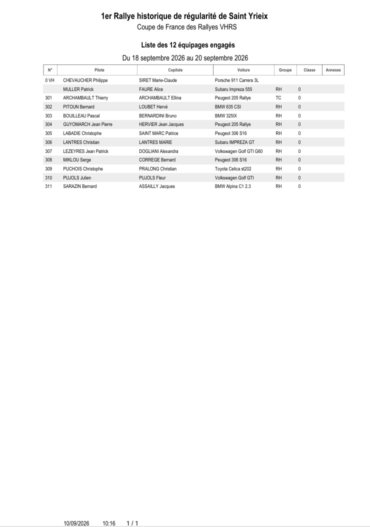 Liste engages VHRS